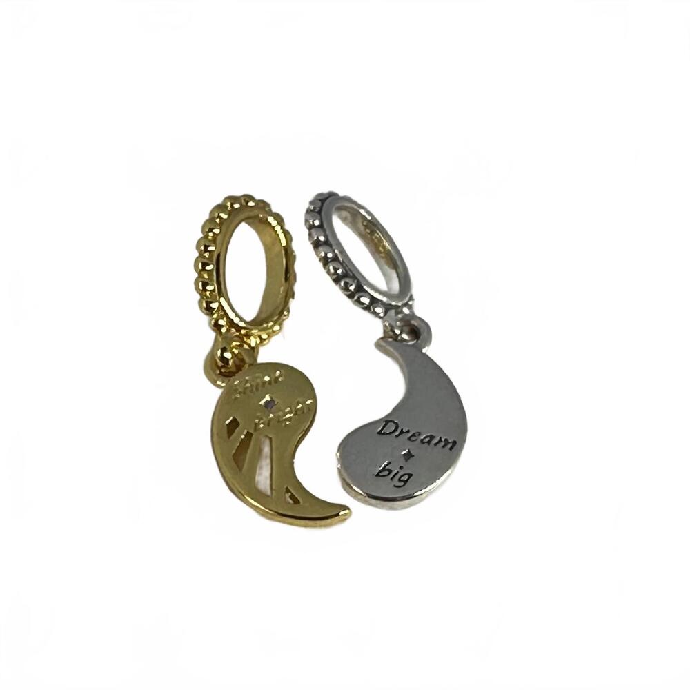 Authentic Pandora Two-tone Splittable Sun & Moon Dangle Charm - Picture 3 of 6